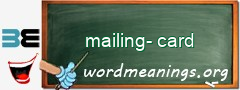 WordMeaning blackboard for mailing-card